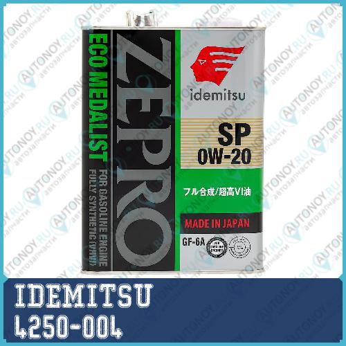 Моторное масло IDEMITSU ZEPRO ECO MEDALIST 0W-20 SP/GF-6A 4л (4253-004) 4250-004