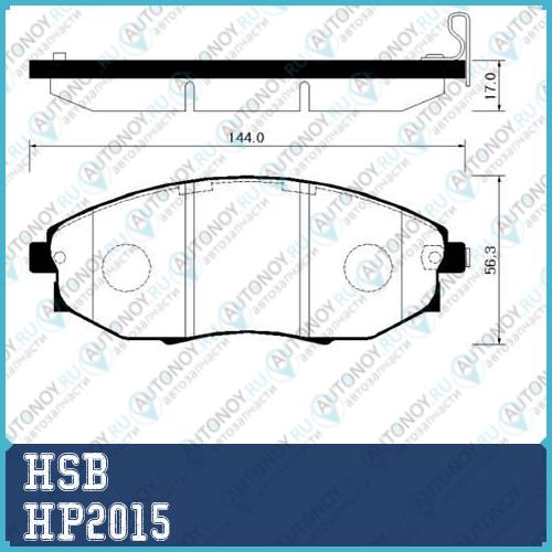 Колодки тормозные дисковые передн CHEVROLET: EPICA 04-06 \ SUZUCI: VERONA 04-06 \ DAEWOO: TOSCA 06-  HP2015