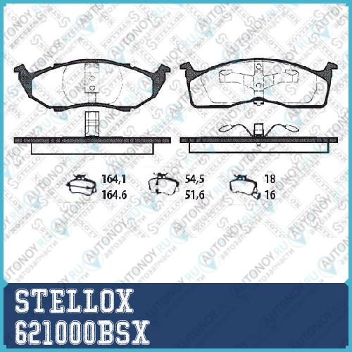 621 000B-SX =610 00=229311 колодки дисковые п. Chrysler 300M 98>Voyager 2.0i-2.5TD 95> 621000BSX
