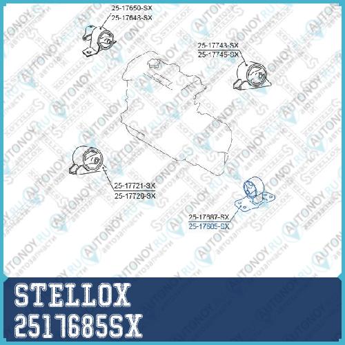 25-17685-SX_подушка двигателя левая_ Nissan Sunny B15Almera N16 2000-2005 2517685SX