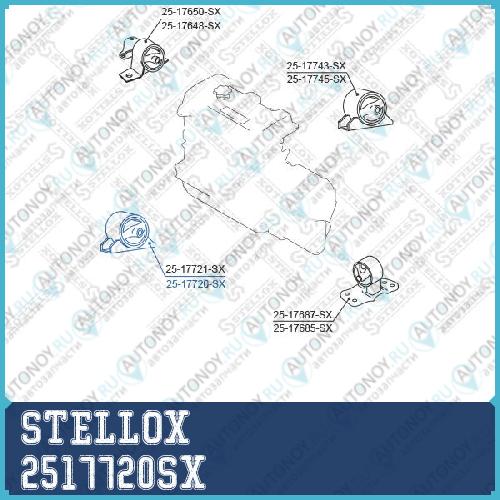 25-17720-SX_подушка двигателя передняя_ Nissan Primera P12 2001-2007 2517720SX