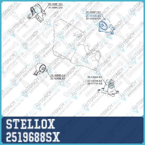 25-19688-SX_опора двигателя задняя_Nissan Primera 01-07X-Trail 00-06 2519688SX