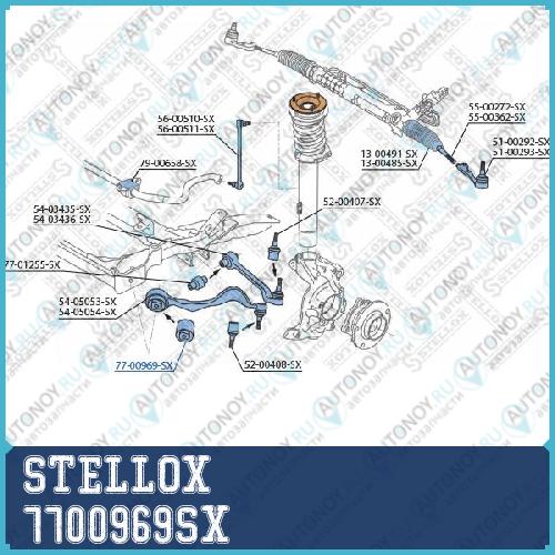 77-00969-SX  сайлентблок пер. рычага  к-кт  BMW E81E87E91E90 all 04> 7700969SX