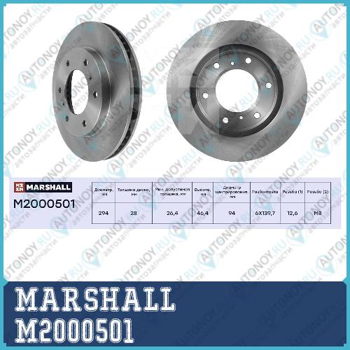 Тормозной диск передн. Mitsubishi L200 IV V 07-  Pajero Sport II 08- M2000501