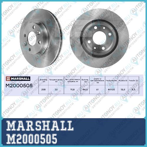 Тормозной диск передн. Lada Xray 16- Renault Logan II 13-  Sandero II 13-  Clio IV V 13- M2000505