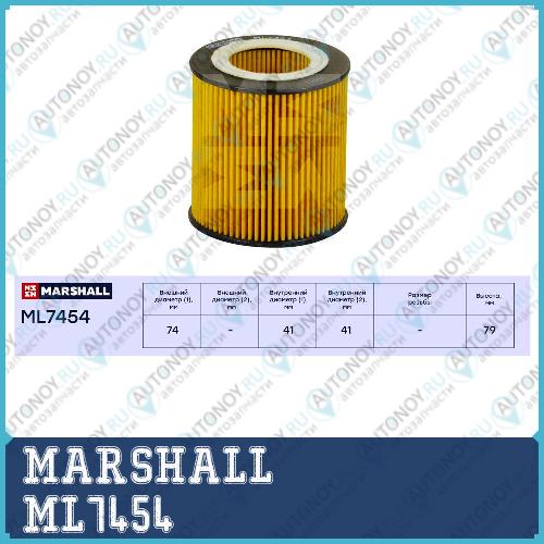 Фильтр масляный BMW 3 E90 F30 06 5 E60 F10 05 X5 E70 F15 06 ML7454 ML7454