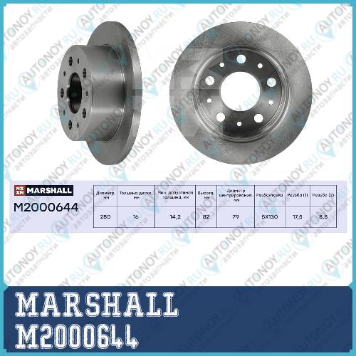 Тормозной диск задн. Citroen Jumper I 94- Fiat Ducato I-III 94- Peugeot Boxer I 94- M2000644