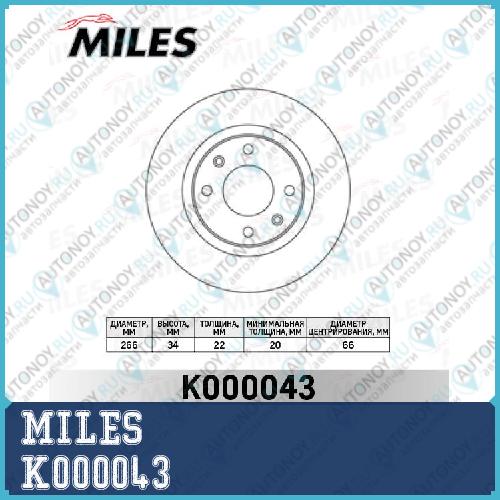 Диск тормозной передний Citroen C3/C4/C5 03>/BERLINGO 96>/Peugeot 206/307/PARTNER (Trw DF4184) K000043