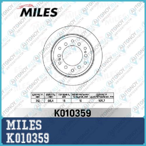 Диск тормозной задний Toyota Land CRUISER 120 05> (Trw DF4484) K010359