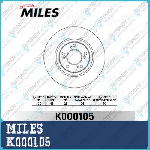 Диск тормозной передний D=300мм. Honda ACCORD 98-02/CIVIC 01-05/LEGEND 06- (Trw DF4552) K000105