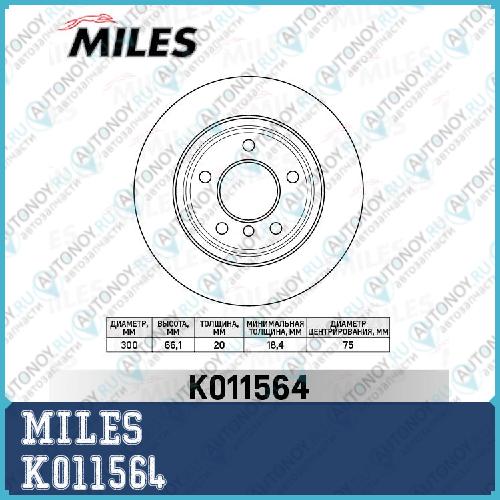 Диск тормозной задний D=300мм. BMW 1 E81/E87/3 E90/91 1.6-3.0 05- (Trw DF4450) K011564