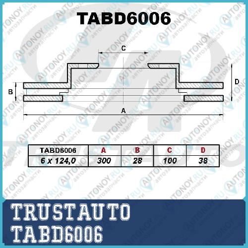 Тормозной диск (300x28x100.1x37.9x6) TABD6006