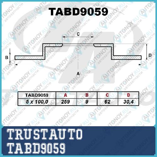Тормозной диск () 9059 TABD9059