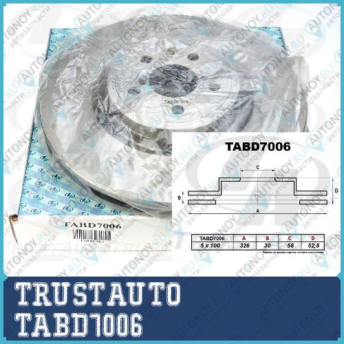 Тормозной диск FR Forestr SJG 326x30x58x528x5x100 TABD7006