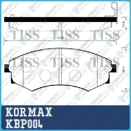 КОЛОДКИ ТОРМОЗНЫЕ ПЕРЕДНИЕ (С АНТИСКРИПНОЙ ПЛАСТИНОЙ) D11095M KBP004
