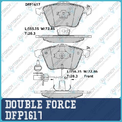 Колодки тормозные дисковые Double Force DFP1617