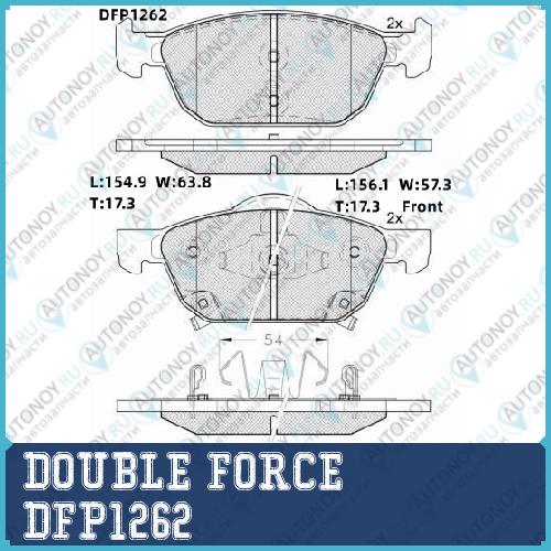 Колодки тормозные дисковые Double Force DFP1262