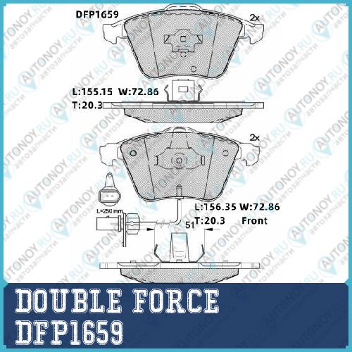 Колодки тормозные дисковые Double Force DFP1659