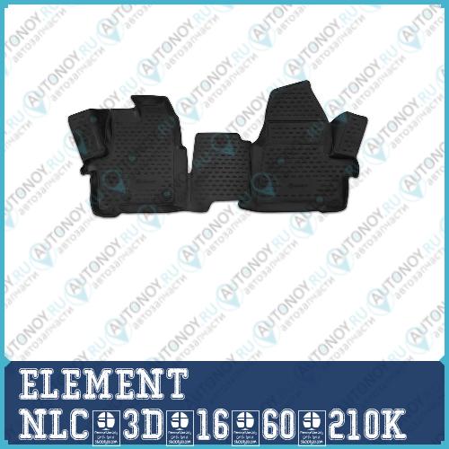 Коврики 3D в салон Ford Transit (1+2 seats) 2014-2015 2шт. (полиуретан)