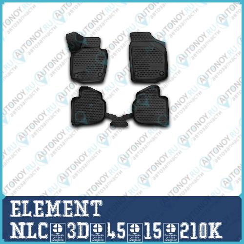 Коврики 3D в салон Skoda Rapid 2013-> 4 шт. (полиуретан)