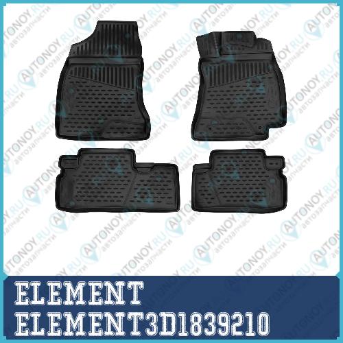 Коврики 3D в салон подходят для TOYOTA Wish  2009-> П.Р. 4 шт. (полиуретан) ELEMENT3D1839210
