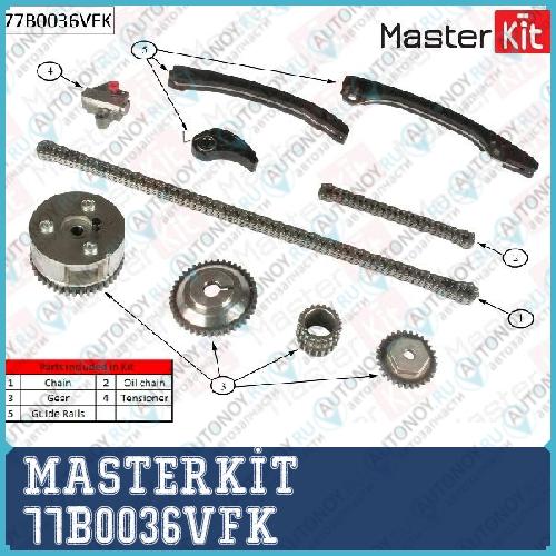 Комплект цепи Грм Nissan 1.6i HR16DE 10- Full  77B0036VFK
