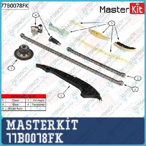 Комплект цепи Грм Audi 1.8TFSI CABA/CDHA 07-12 77B0078FK