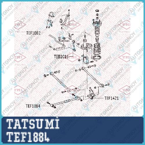 Сайлентблок заднего продольного рычага Toyota Camry 01-> TEF1884