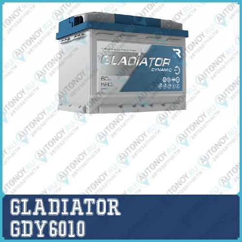 Аккумулятор GLADIATOR dynamic 12V 60Ah 560A (+-) прямая 242x175x190