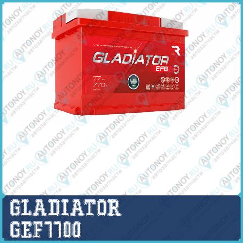 Аккумулятор GLADIATOR EFB 24V 77Ah 770A (-+) обратная 276x175x190