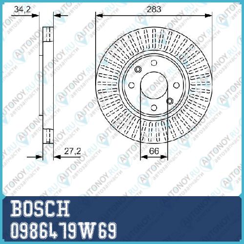 Диск тормозной передний Citroen C4 I-II Peugeot 207 307 308 0986479W69