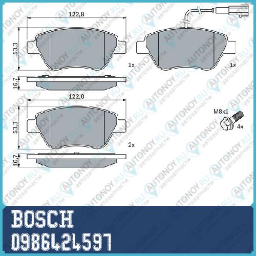 Колодки передние Fiat Grand PUNTO 0986424597