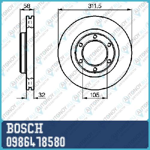 Тормозной диск 0986478580