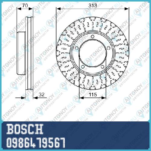 Диск тормозной передний Toyota Land CRUISER 100 LEXUS LX470 (UZJ100) 0986479567