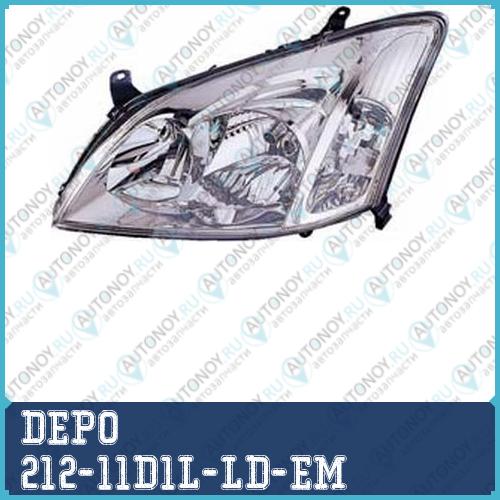 Фара левая под корректор -04 h/b Toyota COROLLA 2002- (E120) / 212-11D1L-LD-EM