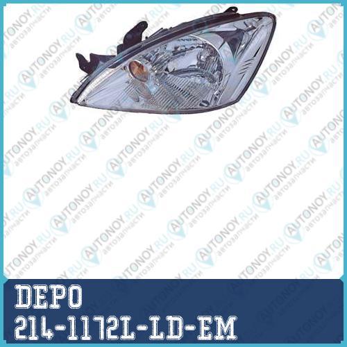 Фара левая хром под корректор Mitsubishi Lancer 2004- / 214-1172L-LD-EM