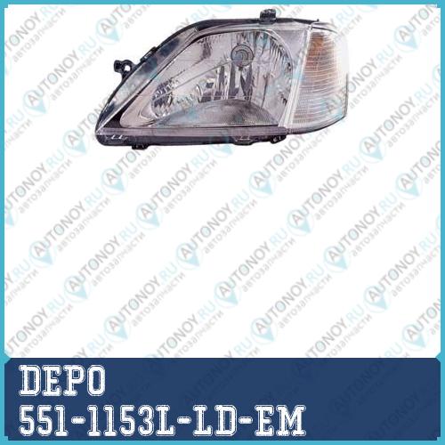 Фара левая под корректор -2008 Renault Logan 2005- / 551-1153L-LD-EM