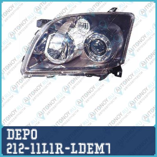 Фара правая черная под корректор Toyota AVENSIS 2006- / 212-11L1R-LDEM7