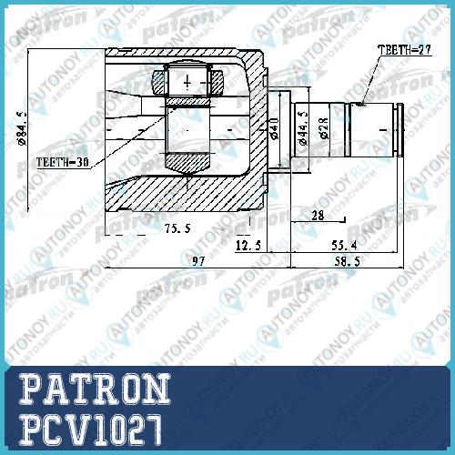ШРУС внутренний правый 30x40x27 Honda CIVIC EU/EP/ES 01-06 PCV1027