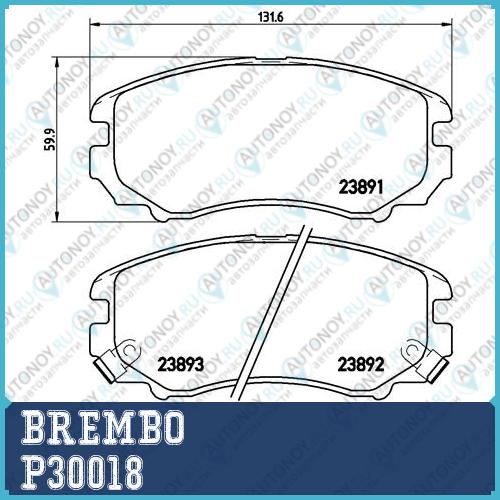 Колодки тормозные P30018