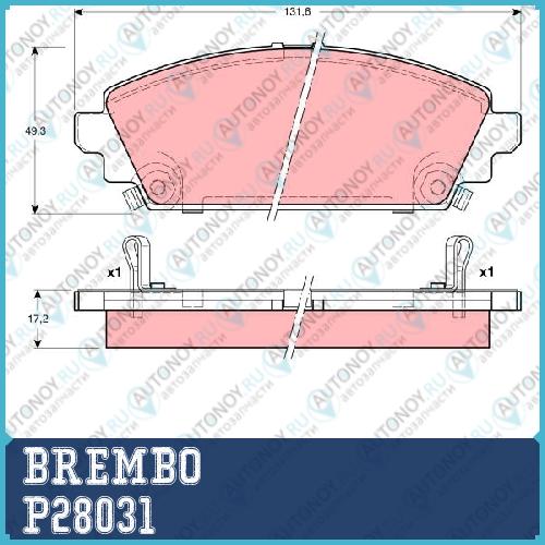 Колодки тормозные P28031