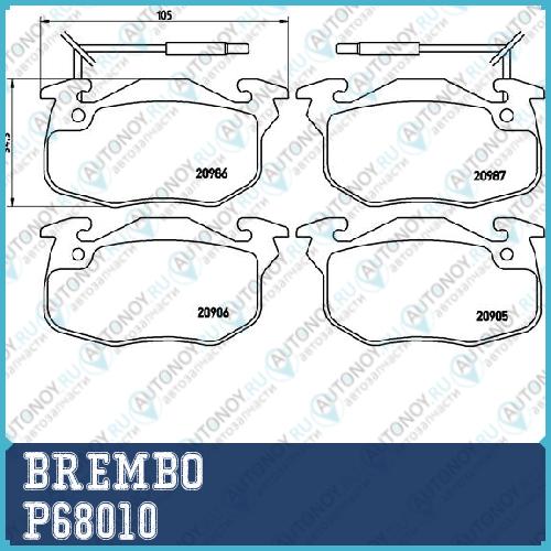 Колодки тормозные P68010
