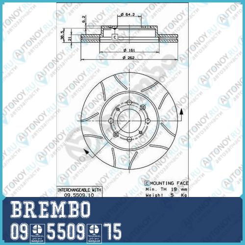 Диск тормозной Brembo MAX 09.5509.75