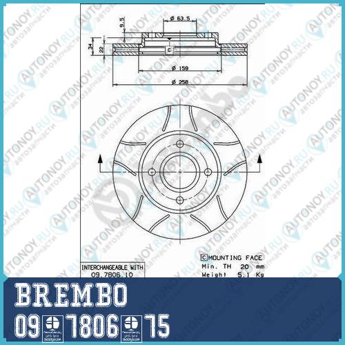 Диск тормозной Brembo MAX 09.7806.75