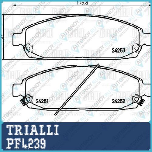 Колодки тормозные диск. перед. Jeep Grand Cherokee III (04-) (PF 4239)