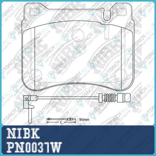 Колодки тормозные дисковые (с датчиком) PN0037W