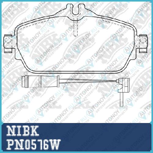 Колодки тормозные дисковые (с датчиком износа) PN0576W