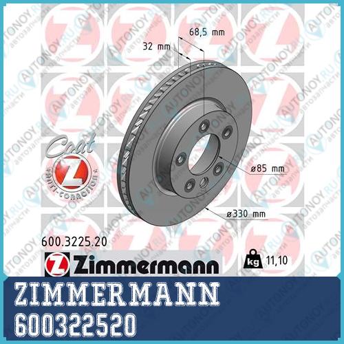 Диск тормозной VAG/Porsche RIGHT SIDE Coat Z 600322520