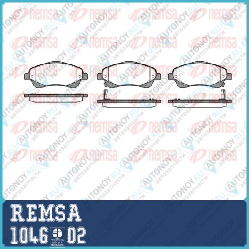 Колодки дисковые передние Toyota Avensis (T25) 04/2003- 1046.02
