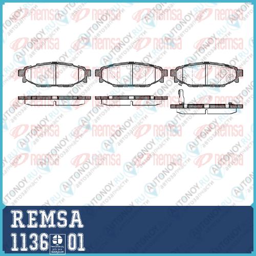 Колодки дисковые задние Subaru Legasy Outback 20-25 03- 1136.01